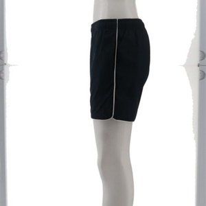 NWT LANDS' END INIFORM GIRL'S PIPED ATHLETIC SHORTS L CLASSIC NAVY MEDIUM 10-12